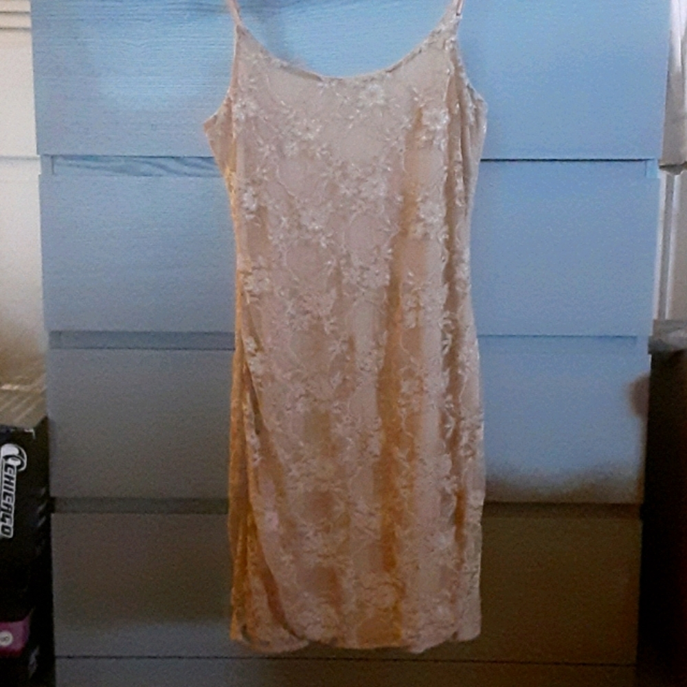 Nasty Gal nude lace dress